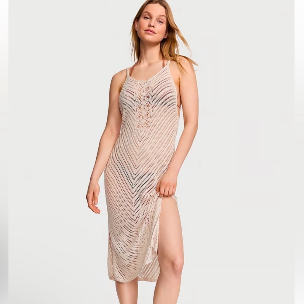 “VICTORIA’S SECRET” Crochet Knit Swim Cover-Up Dress